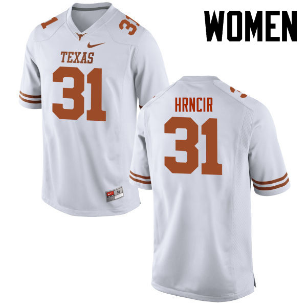 Women #31 Kyle Hrncir Texas Longhorns College Football Jerseys-White